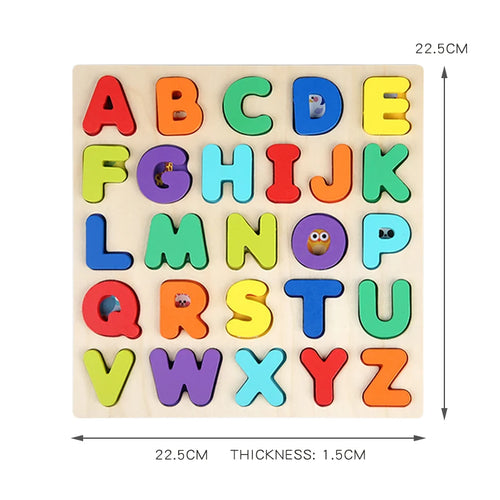 Puzzle en bois Montessori pour enfants-numéro arithmétique alphabétique formes géométriques jeu éducatif jouet pour l'apprentissage préscolaire SUN N.