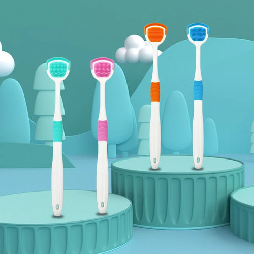 Nettoyeurs de langue en Silicone réutilisables pour adultes et enfants, brosse grattoir lavable, outil de nettoyage de la langue, haleine fraîche, hygiène buccale, 1/4 pièces SUN N.