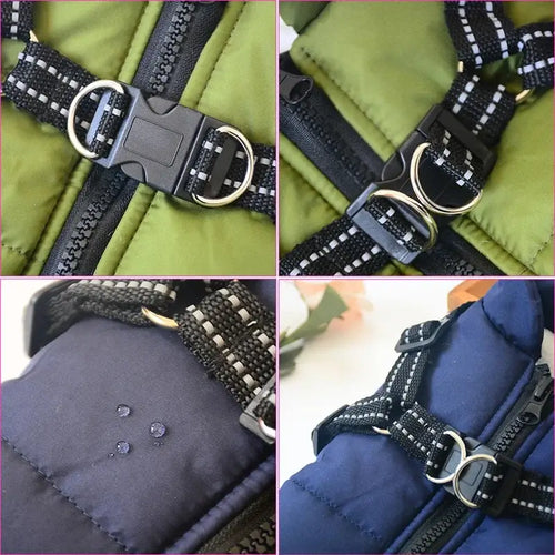 Veste pour chien avec harnais intégré – Manteau hiver chaud et imperméable SUN N.