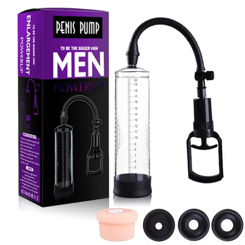 Pompe à Pénis Sous Vide – Dispositif d’Amélioration Masculine & Entraînement Érectile SUN N.