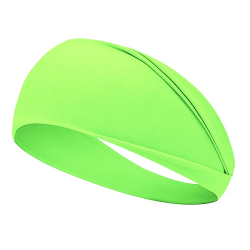 Bandeau de Sport Femme – Large, Fluorescent et Anti-Transpiration, disponible en jaune, rose, orange et vert.