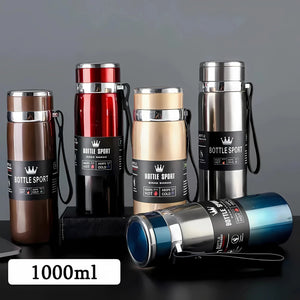Bouteille Thermale 1L Acier Inoxydable - Isotherme Chaud/Froid Thermos