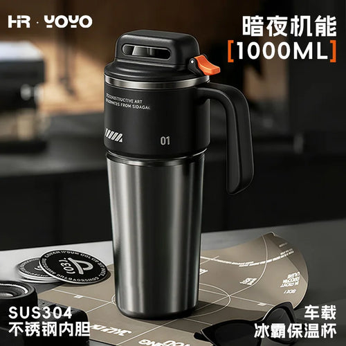 1 liter insulated water bottle with straw