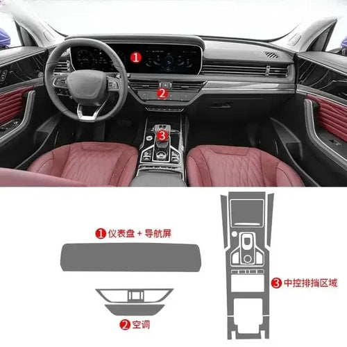 Film de Protection TPU Transparent pour Hongqi HS5 2019-2022, protection intérieure sur mesure.