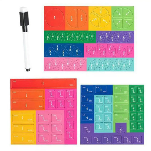 Carreaux & Cercles de Fractions Magnétiques - Visual learning for fractions using a magnetic demonstration book.