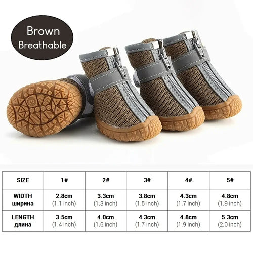 Bottes en caoutchouc pour chien – 4 pièces respirantes pour la marche et la randonnée SUN N.