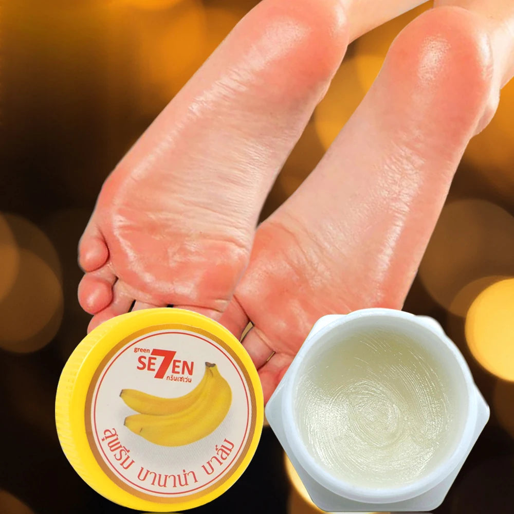 Soin du talon Ultra hydratant et craquelé avec extrait de banane pour les pieds secs et rugueux, renouvellement nocturne, 20 g/bouteille SUN N.