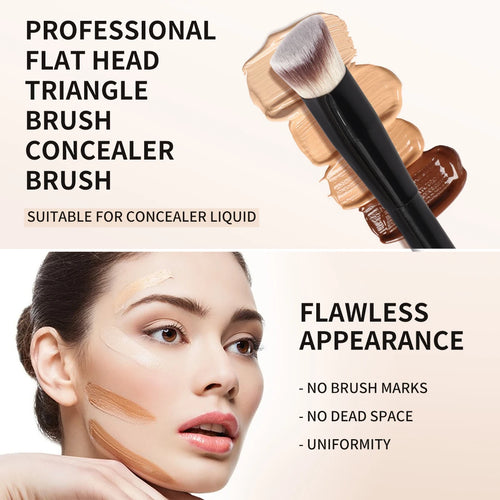 Set 2 pinceaux maquillage – Fond de teint plat, contour angle sous les yeux, crème liquide SUN N.