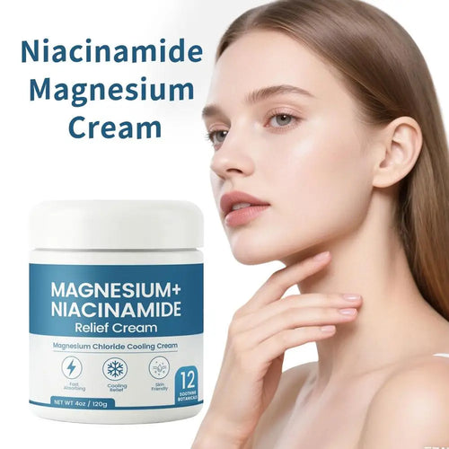 Crème Apaisante Magnésium Niacinamide pour le Soulagement des Douleurs Nerveuses, Hydratation Profonde, Réparation de la Barrière Cutanée, Baume Apaisant pour les Articulations, les Genoux et les Muscles SUN N.