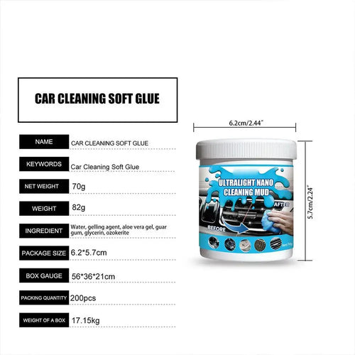 Avant et après l’utilisation du Gel Nettoyant Nano Universe sur les grilles d’aération de voiture, démontrant une élimination efficace de la poussière.