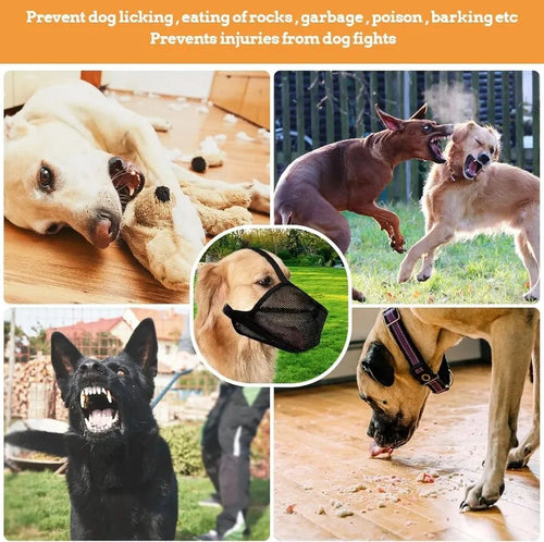 Muselière respirante en maille pour chiens, masque buccal réglable anti-aboiement et anti-morsure pour petits et moyens chiens, accessoires pour animaux de compagnie SUN N.