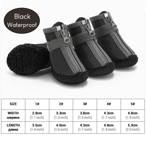 Bottes en caoutchouc pour chien – 4 pièces respirantes pour la marche et la randonnée SUN N.