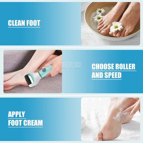 Ponceuse électrique pour pieds, outils de pédicure automatiques, lime à pieds, éliminateur de callosités et peaux mortes, utilisation humide ou sèche, nettoyeur de pieds rechargeable SUN N.
