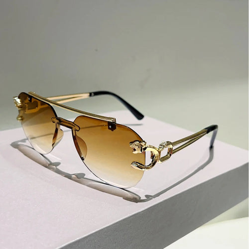 KAMMPT lunettes de soleil pilote sans monture hommes mode Vintage dégradé nuances décontractées femmes à la mode marque Design décor extérieur lunettes de soleil SUN N.
