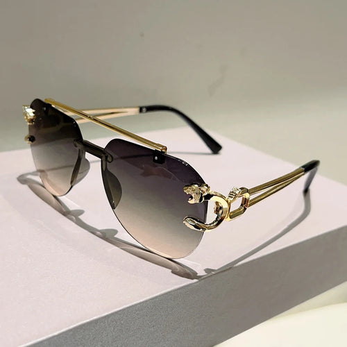 KAMMPT lunettes de soleil pilote sans monture hommes mode Vintage dégradé nuances décontractées femmes à la mode marque Design décor extérieur lunettes de soleil SUN N.
