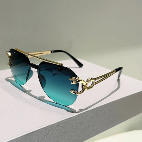 KAMMPT lunettes de soleil pilote sans monture hommes mode Vintage dégradé nuances décontractées femmes à la mode marque Design décor extérieur lunettes de soleil SUN N.
