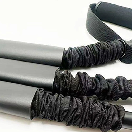 close-up of the handles of a cervical traction device with elastic padding showcasing the durable design and materials