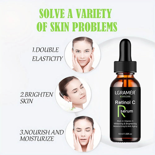 Sérum anti-âge au rétinol, blanchissant, hydratant, élimine les taches pigsens, rétrécit les pores, huile raffermissante pour le visage SUN N.