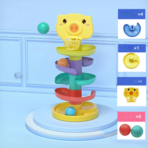 Jeu de développement de balle roulante Montessori, jouet éducatif pour bébé, jouets empilables d'activité Montessori pour bébés de 1 2 3 ans SUN N.