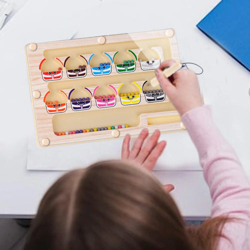 Labyrinthe de tri de couleurs magnétiques Montessori, jouets de labyrinthe de chiffres, Puzzle en bois, planche d'activité, jouets à motricité Fine pour les tout-petits, garçons et filles SUN N.