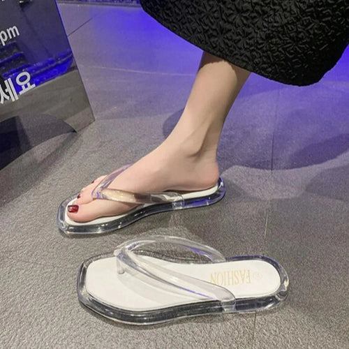 Tongs Transparentes PVC - Chaussons Plage Plateforme Antidérapants Été SUN N.