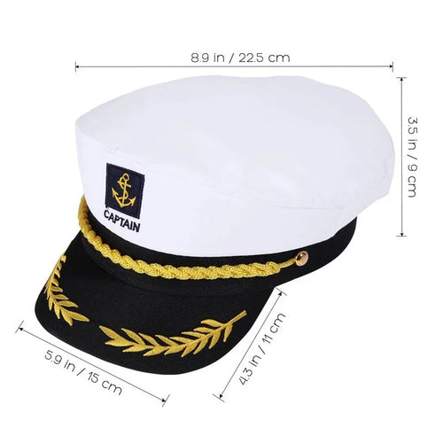 Chapeau de capitaine de yacht pour adulte, réglable, pour hommes et femmes, idéal pour les fêtes, les bals costumés et les événements, accessoires élégants et de qualité supérieure SUN N.
