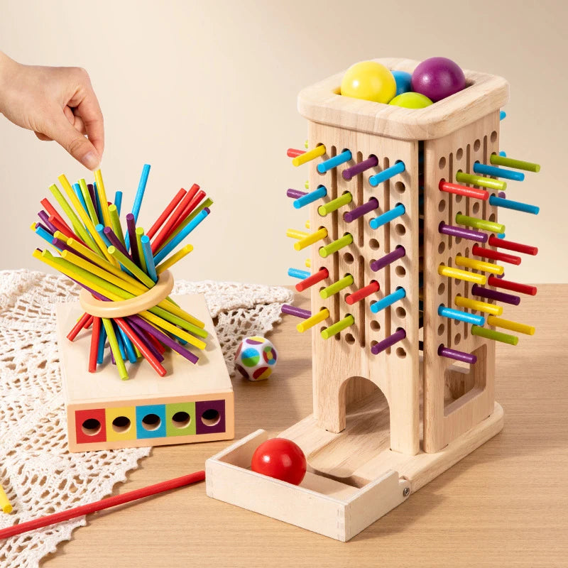 Tour de jeu en bois Montessori, jouet avec bâtons, dés, développement de la motricité, bâton de comptage, jouet éducatif mathématique pour enfants SUN N.