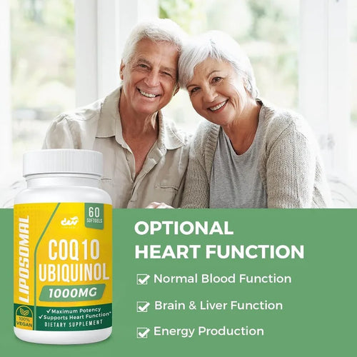 Capsules de coenzyme liposome Q10, meilleure absorption des suppléments de coenzima Q10 Pantone, fonction cardiaque et production d'énergie SUN N.