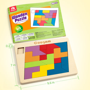 Puzzle Tangram Coogam en bois - 60 défis STEM pour tous les âges SUN N.