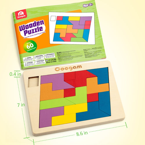 Puzzle Tangram Coogam en bois - 60 défis STEM pour tous les âges SUN N.
