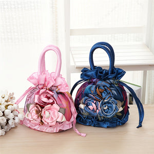 Sac à main à cordon avec décor floral, petit sac de soirée tendance, sac simple pour téléphone, mignon sac seau SUN N.
