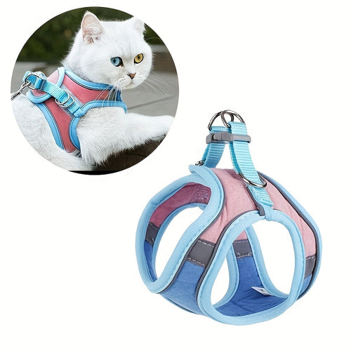 Harnais pour chat anti-évasion avec laisse réglable - Sécurité et confort pour promenades