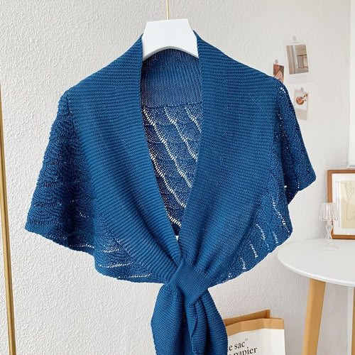 Châle en fil ajouré élégant pour femmes - Léger, respirant en polyester, parfait pour superposer ou porter seul, lavable en machine, écharpe décontractée pour le week-end | Châle polyvalent | Tricot élégant, châles pour l'hiver SUN N.
