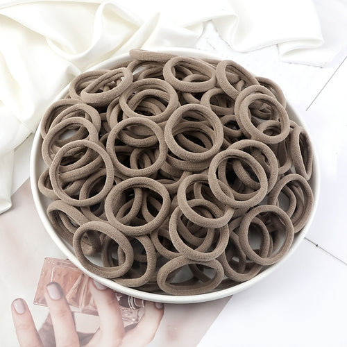 Elastic Hair Ties Set 50pcs Ponytail Holders Solid Color Hair Accessories