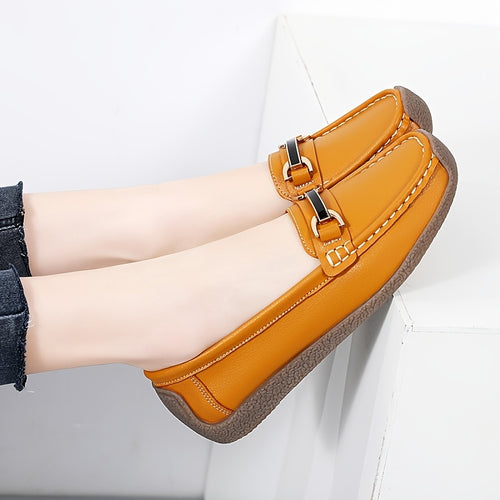 Mocassins noirs femme à enfiler - Semelle TPR antidérapante, ballerines confort quotidien
