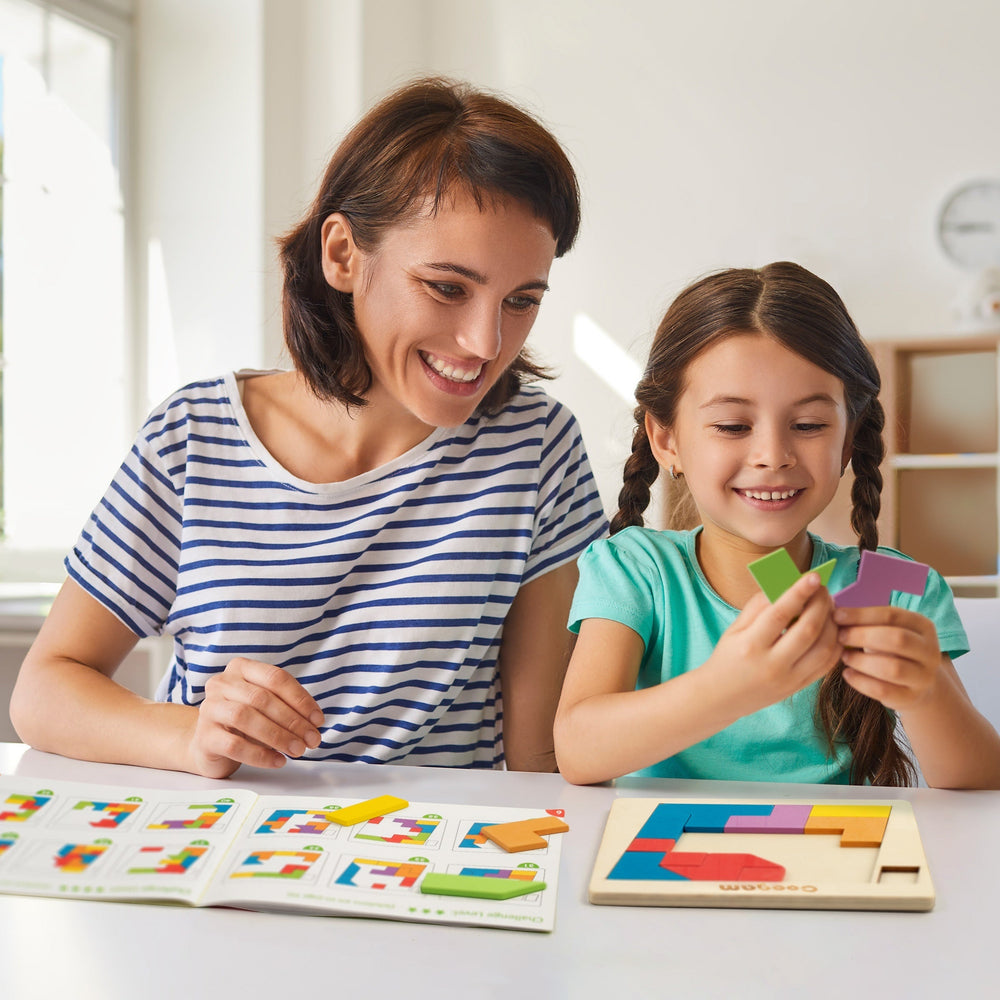 Puzzle Tangram Coogam en bois - 60 défis STEM pour tous les âges SUN N.
