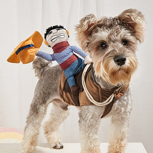 Déguisement drôle de cowboy cavalier pour chiens et chats - Costume Halloween pour animaux