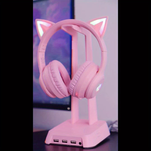 Casque gaming ONIKUMA avec oreilles de chat - Bluetooth, réduction de bruit, son haute qualité