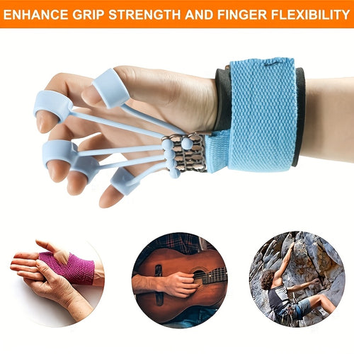 Exerceur de doigts en silicone bleu - Renforceur de main et entraîneur de flexibilité