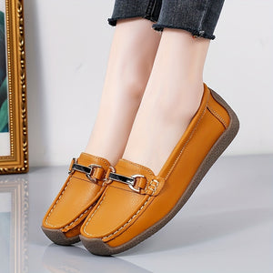 Mocassins noirs femme à enfiler - Semelle TPR antidérapante, ballerines confort quotidien
